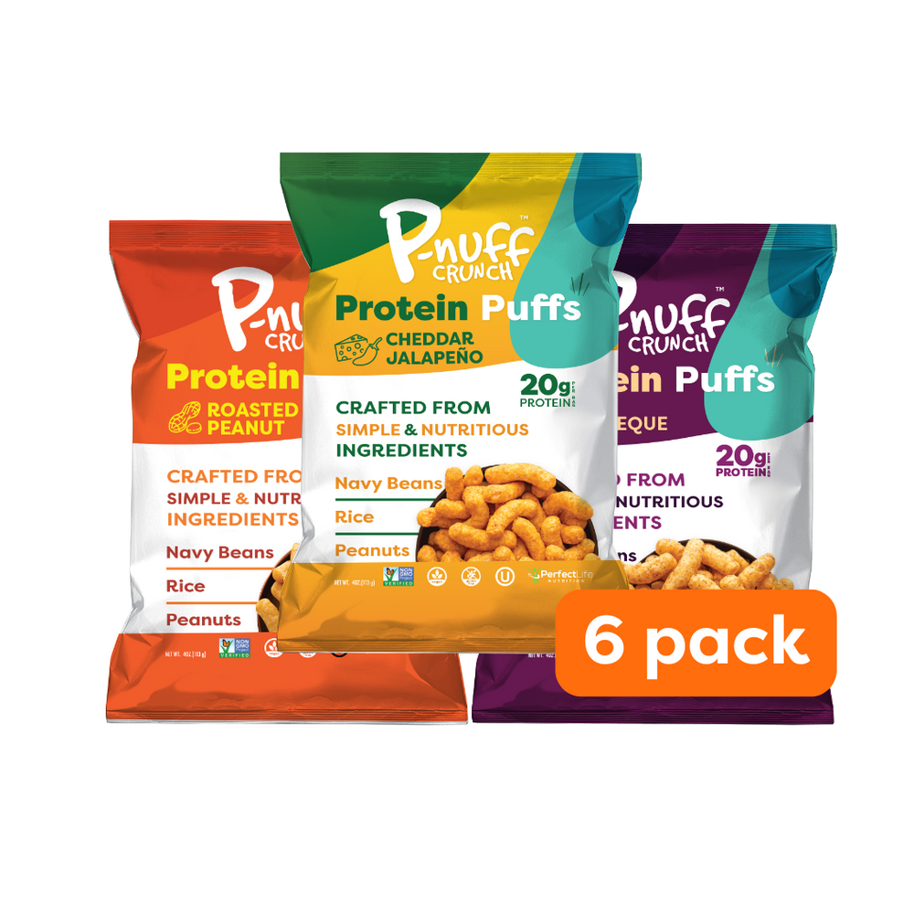 Savory Variety Flavor - Barbeque, Vegan Cheddar Jalapeño, and Roasted Peanut (Pack of 6)